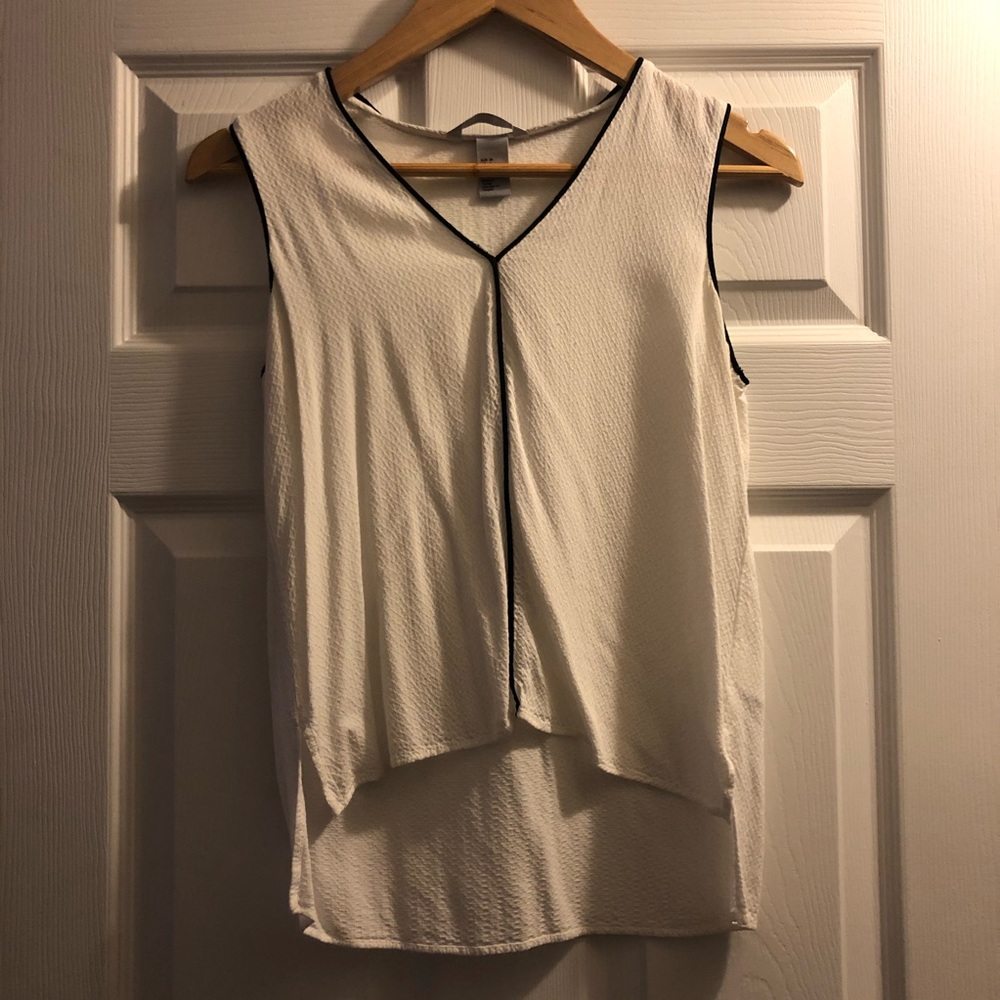 White Blouse with Black Piping from H&M